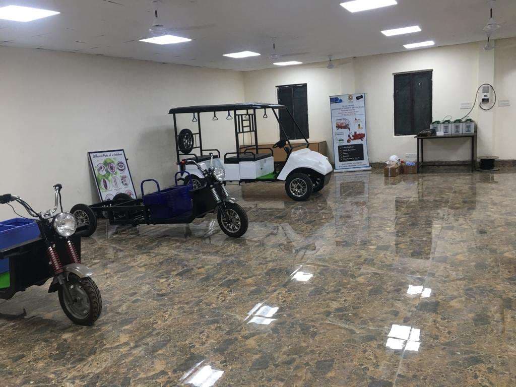 EV training workstations installed at an Indian polytechnic COE lab