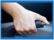 Hand operated parking brake