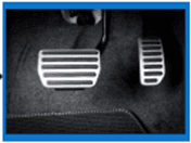 Aluminum accelerator and brake pedal