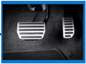 Aluminum accelerator and brake pedal